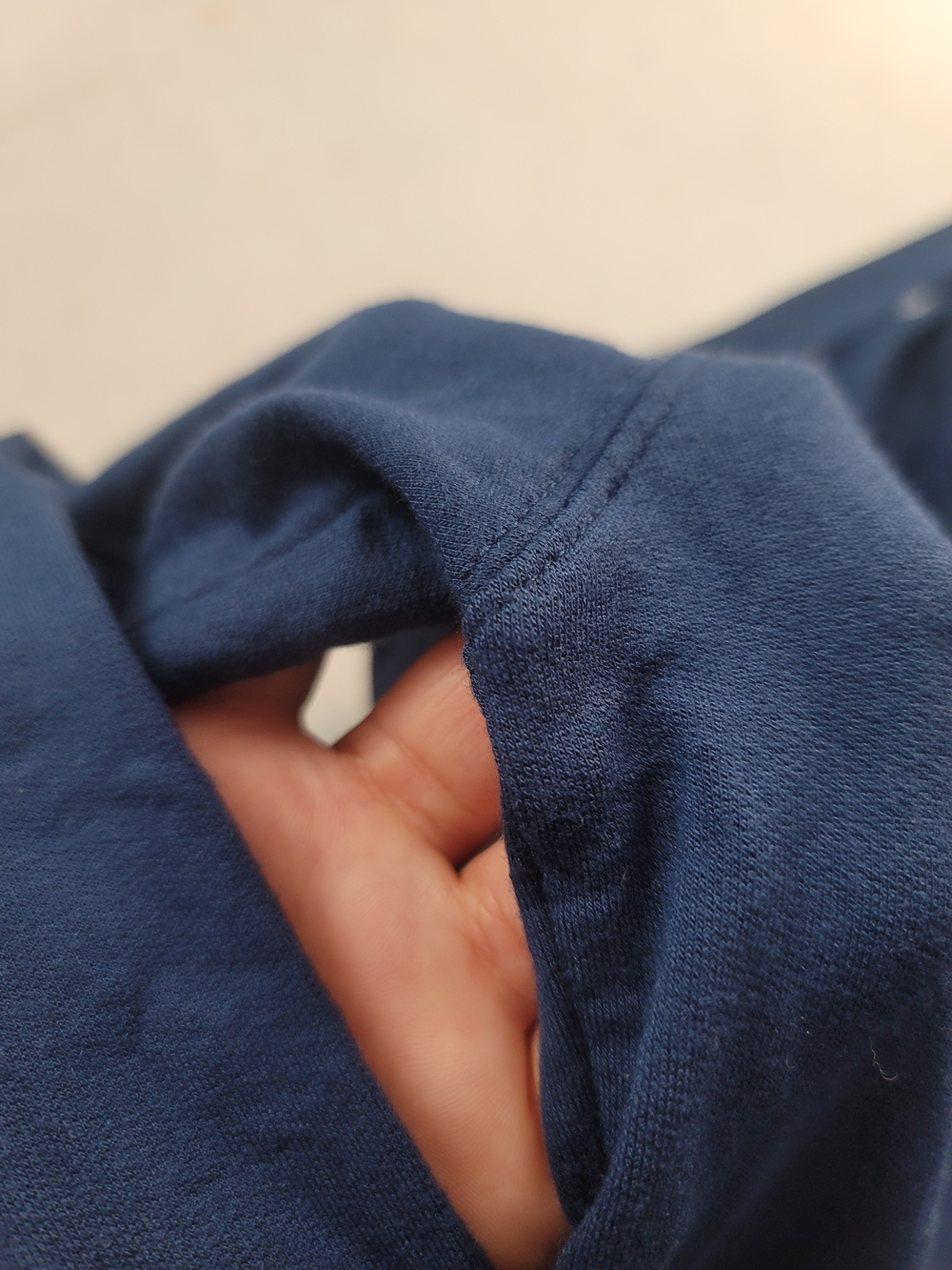 Athleta Large Sunrise V-Neck Sweatshirt Navy Blue Pullover Modal Cozy - Picture 6 of 6